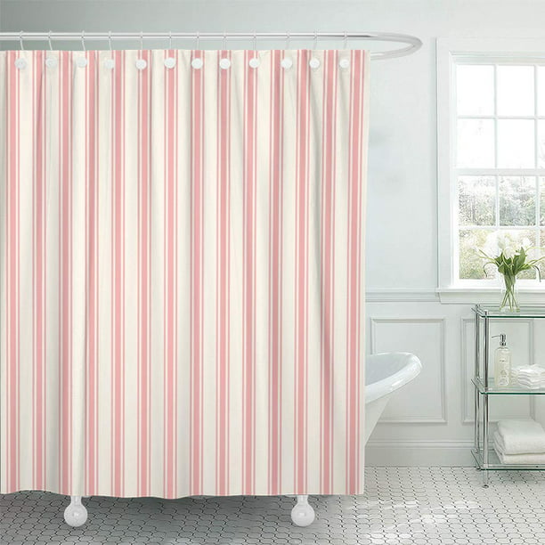 72" French Country Ticking Stripe Pool Blue-Green Fabric Shower Curtain